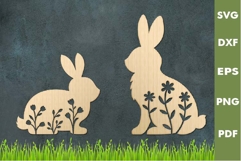 Spring Bunny SVG Design|Easter Laser cut, Cricut, Silhouette Product Image 3