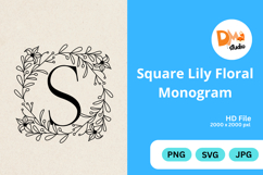 Square Lily Floral Monogram Product Image 1