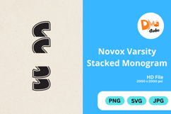 Handwriting Varsity Stacked Monogram Product Image 1