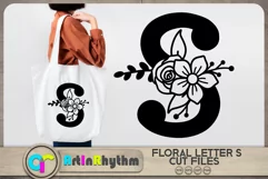 Floral letter S svg cut file / Botanical alphabet SVG Product Image 1