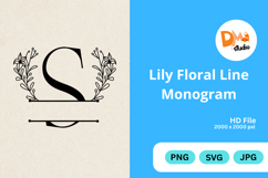 Lily Floral Line Monogram Product Image 1