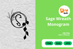 Sage Wreath Monogram Product Image 1