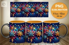 Christmas Snowflakes/ Christmas Vibe mug wrap. 11&15oz Product Image 1