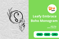 Leafy Embrace Boho Monogram Product Image 1