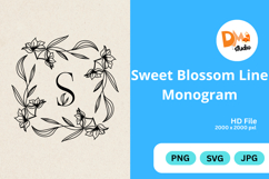 Sweet Blossom Line Monogram Product Image 1