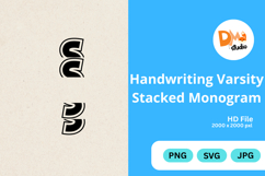 Handwriting Varsity Stacked Monogram Product Image 1
