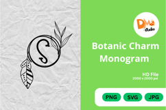 Botanic Charm Monogram -Elegant Floral Letters SVG, PNG, JPG Product Image 1