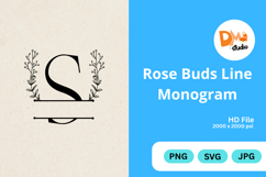 Rose Buds Line Monogram Product Image 1