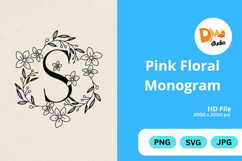 Pink Floral Monogram Product Image 1