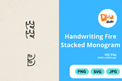 Handwriting Fire Stacked Monogram Product Image 1