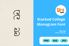 Stacked College Monogram Font Product Image 1
