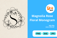 Magnolia Rose Floral Monogram Product Image 1