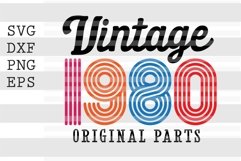 Vintage 1980 Original parts SVG Design Product Image 1