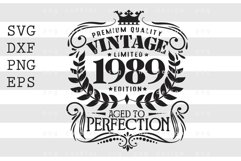 Premium Quality Vintage Limited 1989 SVG Design Product Image 1