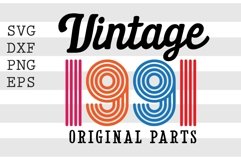 Vintage 1991 Original parts SVG Design Product Image 1
