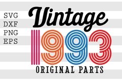 Vintage 1993 Original parts SVG Design Product Image 1