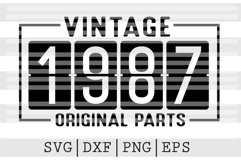 Vintage 1987 Original parts SVG Design Product Image 1