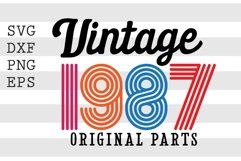 Vintage 1987 Original parts SVG Design Product Image 1