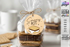 S'mores Gift Tag Laser Cut | Marshmallow Campfire Treat SVG Product Image 1