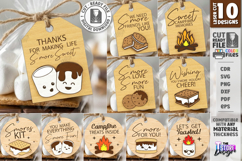 S'mores Gift Tags Laser Cut Bundle | Marshmallow Treat SVG Product Image 1