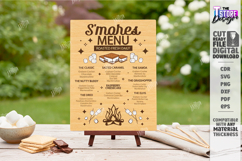 S'mores Menu Laser Cut|Menu Board|Laser Engraved|Kitchen SVG Product Image 1