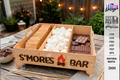 S'mores Station Tray Laser Cut | S'mores Bar Organizer SVG Product Image 1