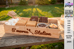 S'mores Station Tray Laser Cut | S'mores Bar Organizer SVG Product Image 1