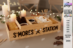 S'mores Station Tray Laser Cut | S'mores Bar Organizer SVG Product Image 1