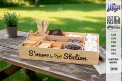S'mores Station Tray Laser Cut | S'mores Bar Organizer SVG Product Image 1
