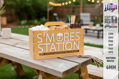 S'mores Station Box with Handle Laser Cut | S'mores Basket Product Image 1