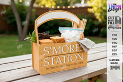 S'mores Station Box with Handle Laser Cut | S'mores Basket Product Image 1