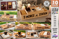 S'mores Station Tray Laser Cut Bundle | S'mores Organizer Product Image 1