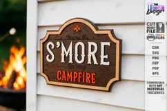 S’mores Station Sign Laser Cut | Outdoor Décor | Rustic SVG Product Image 1