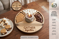 S’mores Station Tray Laser Cut. Serving Tray SVG Product Image 1