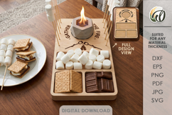 S’mores Station Tray Laser Cut. Serving Tray SVG Product Image 1