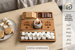 S’mores Station Tray Laser Cut. Serving Tray SVG Product Image 1