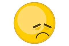 Disapponted face. Yellow emoji with frown facial expression Product Image 1