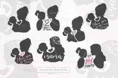 Girl Mom Svg, Mother Daughter Silhouette, Love You Mom 003 Product Image 2