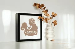Girl Mom Svg, Mother Daughter Silhouette, Love You Mom 003 Product Image 4