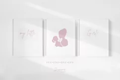 Girl Mom Svg, Mother Daughter Silhouette, Love You Mom 003 Product Image 5