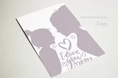 Girl Mom Svg, Mother Daughter Silhouette, Love You Mom 003 Product Image 6