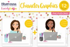 Business girl character avatar clipart S007 Margie Product Image 1