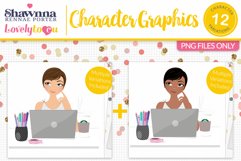 Business girl character avatar clipart S009 Rosa Product Image 1