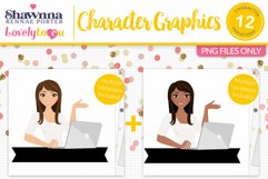 Business girl character avatar clipart S031 Zara Product Image 1