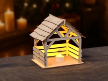 Nativity Stable Laser Cut File | Christmas Crib SVG Product Image 3