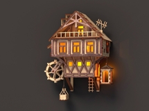 Hanging House Watermill Laser Cut File Product Image 3
