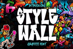 Style Wall | Energetic and Bold Urban Graffiti Font Product Image 1