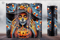 4 Witch Seamless Tumbler Sublimation, 20 oz Tumbler Wrap Product Image 2