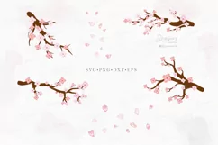Cherry Blossom svg, cherry tree branch with pink flowers 115 Product Image 2