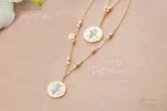 January, Birth Month flowers Svg, carnation, snowdrop 125 xx Product Image 4